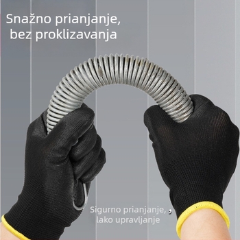 Sive rukavice s PU-nylonom na dlanovima za zaštitu, pogodne za građevinske radove, vrtlarstvo i električne poslove