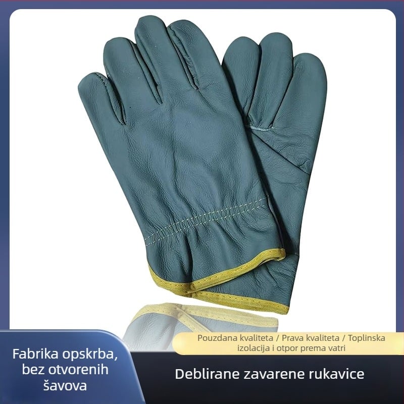 Rukavice za zavarivanje od kože prvog sloja – otporne na habanje, protiv opeklina, protiv klizanja, kratka manžetna