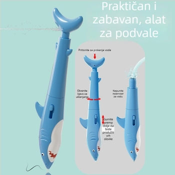 Pero s raspršivačem vode u obliku ajkule, pritisnite za raspršivanje, realističan uredski pribor