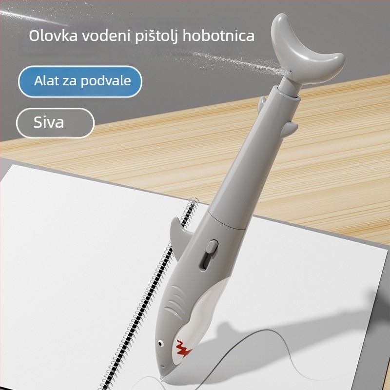 Pero s raspršivačem vode u obliku ajkule, pritisnite za raspršivanje, realističan uredski pribor