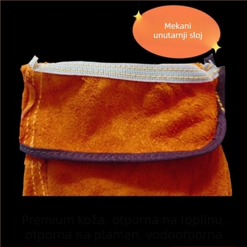 Zavarivačke rukavice od teleće kože, protuklizne, otporne na visoke temperature, mekane i izdržljive, višekratna upotreba (27 cm, 100 g)