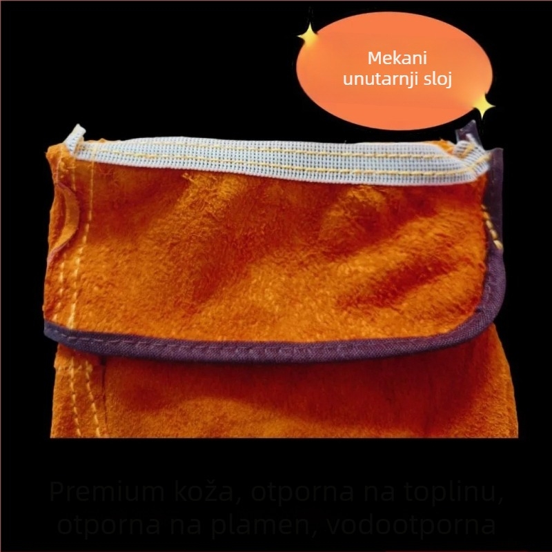 Zavarivačke rukavice od teleće kože, protuklizne, otporne na visoke temperature, mekane i izdržljive, višekratna upotreba (27 cm, 100 g)