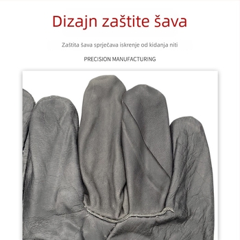 Duge kožne rukavice za zavarivanje, produžena bikova koža, cijela dlan, otporne na habanje, debele zaštitne rukavice s toplinskom izolacijom