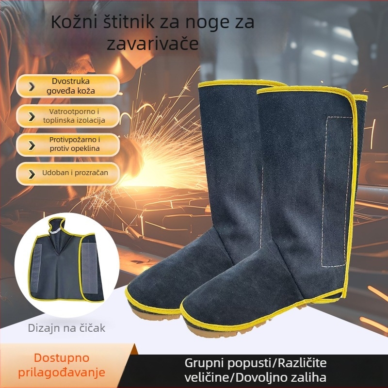 Kožni zaštitni štitnici za noge i koljena za zavarivanje – zaštita od prskanja, toplinska izolacija, zaštita od opeklina i iskri