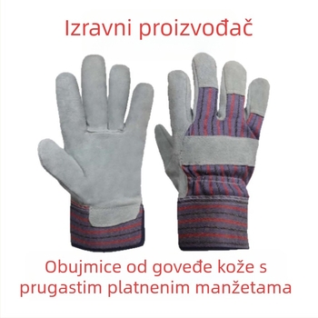 Rukavice za zavarivanje od kože s dva prsta – dvostruka koža s podstavom od baršuna i pamuka, otporne na habanje, za zavarivanje