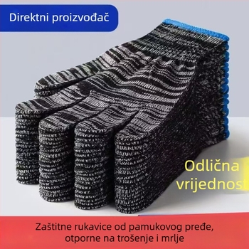 Pamukaste radničke rukavice, ojačane za teške poslove, protuklizni grip, za popravak automobila i strojeva, gradilište