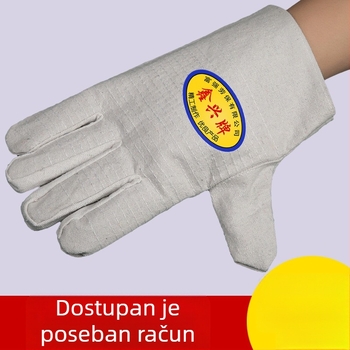 Bijele platnene rukavice s 24 vlakna, zaštitne rukavice za rad i zavarivanje.