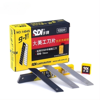 Oštrice za univerzalni nož model 1404S, ugljično čelika, za rezanje tapeta, pakiranje: 10 komada po maloj kutiji, 240 kutija u kartonu