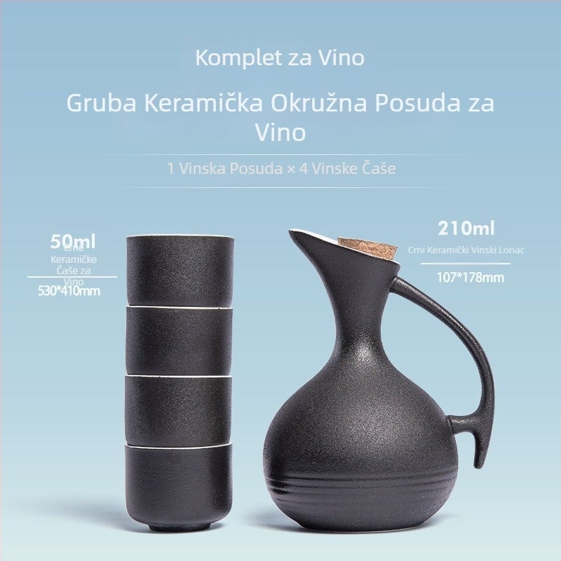 Porcelanska posuda za zagrijavanje vina, kineskog stila, set za zagrijavanje vina, premium kvalitete, s tiskanim logom