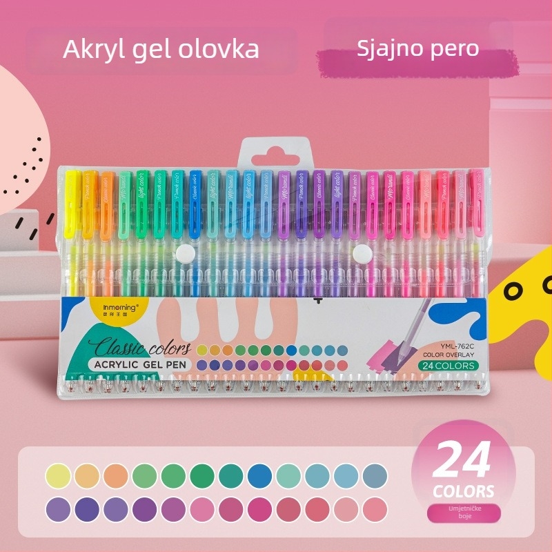 Inmorning Akrilno neutralno crtačko pero, Bullet Tip, Nib od nehrđajućeg čelika, Plastično kućište, Poklopac, Kutija