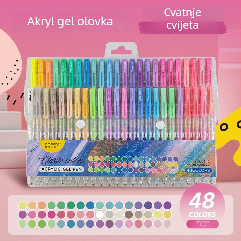 Inmorning Akrilno neutralno crtačko pero, Bullet Tip, Nib od nehrđajućeg čelika, Plastično kućište, Poklopac, Kutija
