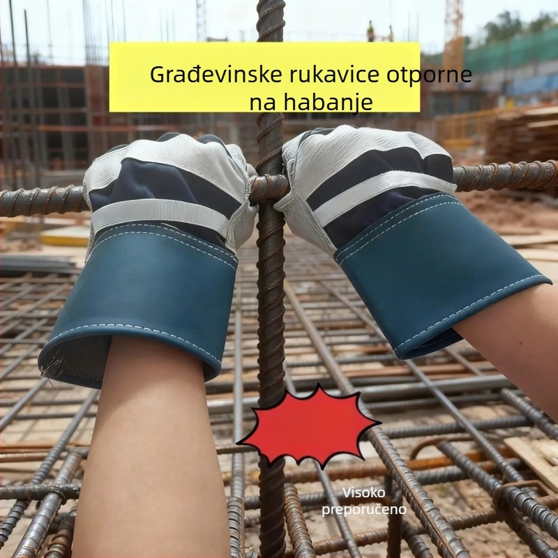 Rukavice za zavarivanje od teleće kože, dvostrukog sloja, puna dlana, otporne na visoke temperature i habanje