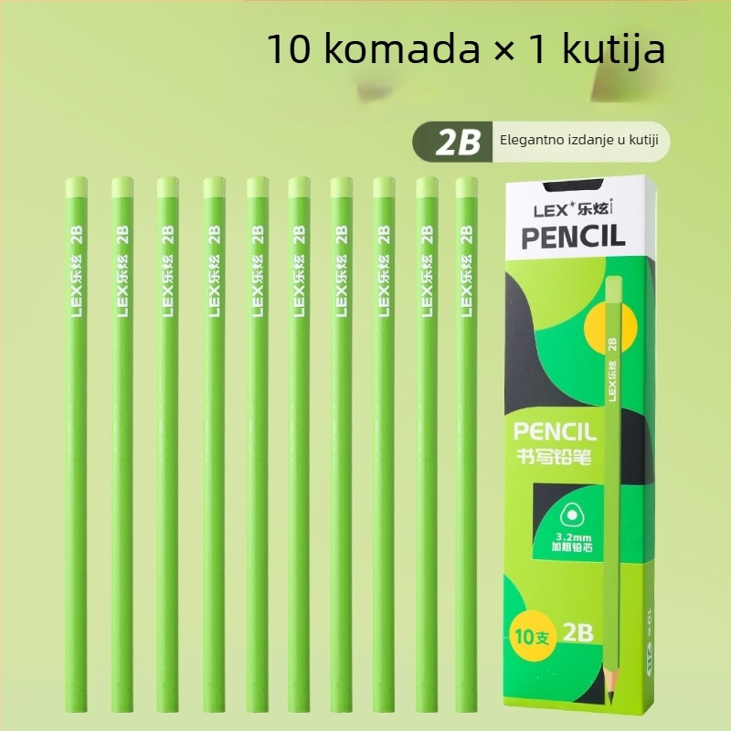 Drvene trokutaste olovke Lex/lexuan, 10 kom., HB/2B grafit za učenike