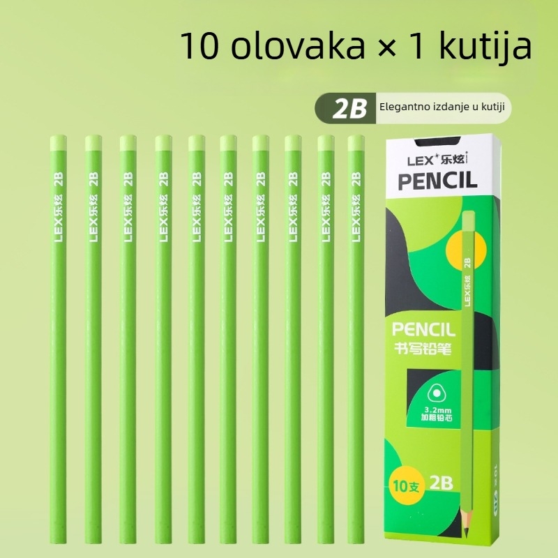 Drvene trokutaste olovke Lex/lexuan, 10 kom., HB/2B grafit za učenike