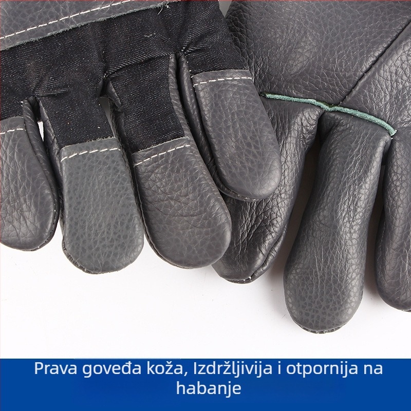 Rukavice za zavarivanje od kože goveda, zaštitne radne rukavice, otporne na habanje, udobne, izdržljive i otporne na visoke temperature