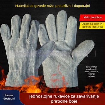 Mingrui rukavice za zavarivanje – koža krave split, izolirane i otporne na trošenje