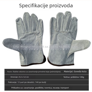 Mingrui rukavice za zavarivanje – koža krave split, izolirane i otporne na trošenje