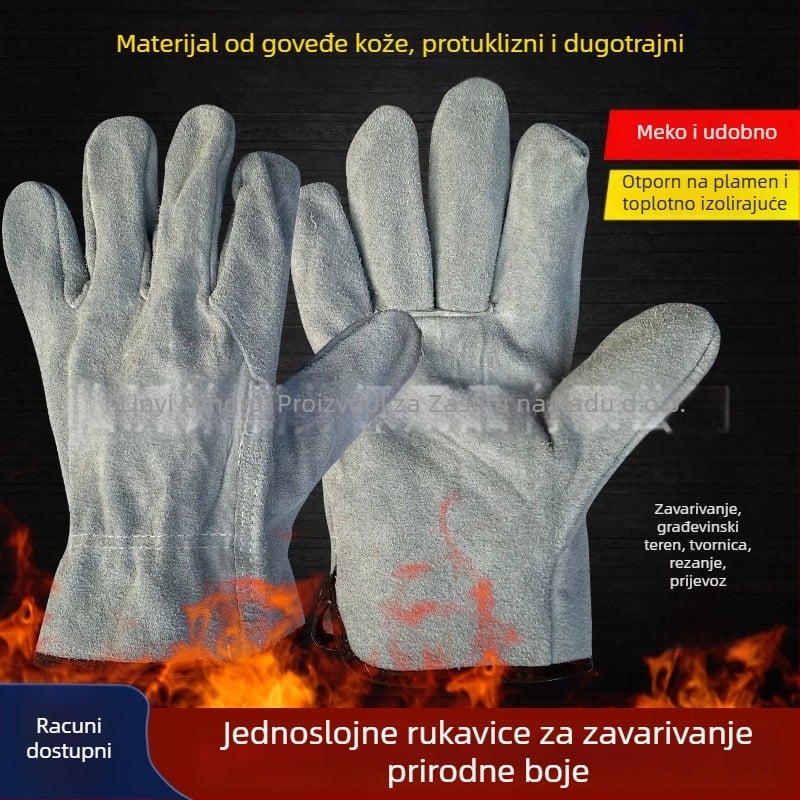 Mingrui rukavice za zavarivanje – koža krave split, izolirane i otporne na trošenje