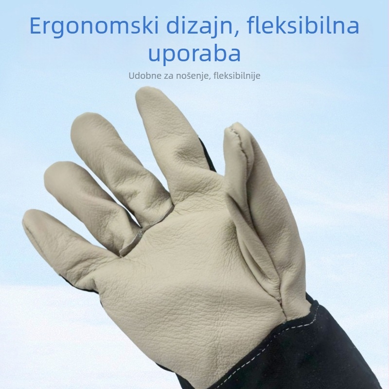 Zaštitne rukavice za zavarivanje, otporne na toplinu i visoke temperature, otporne na habanje, s debelim izolacijskim slojem, za zavarivače, pogodne za MIG/MAG i TIG zavarivanje