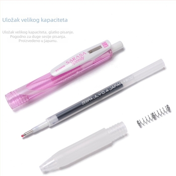 Zebra JJZ33 gel pero s brzom sušenjem, crna tinta, mekani grip, klikni mehanizam