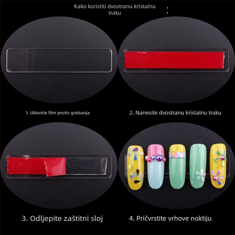 Lijepilo za nokte za manikuru, dvostrano, prozirno, bez tragova, 1 kom, domaća marka