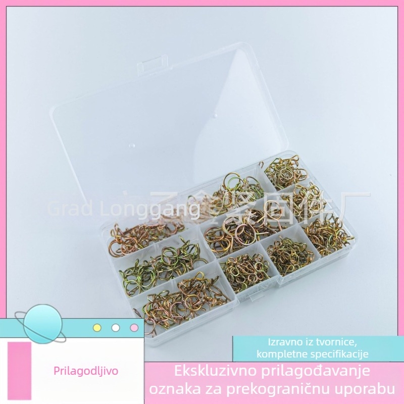 Set od 250 komada galvaniziranih čeličnih žica elastičnih stezaljki za crijeva, raspon 5–14 mm, u kutiji, brend Zixin