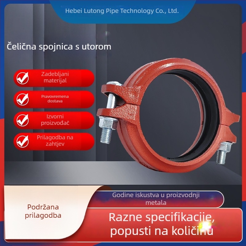 DN114 žljebasti čelični držač cijevi za protupožarne vodovodne instalacije, lijevano željezo