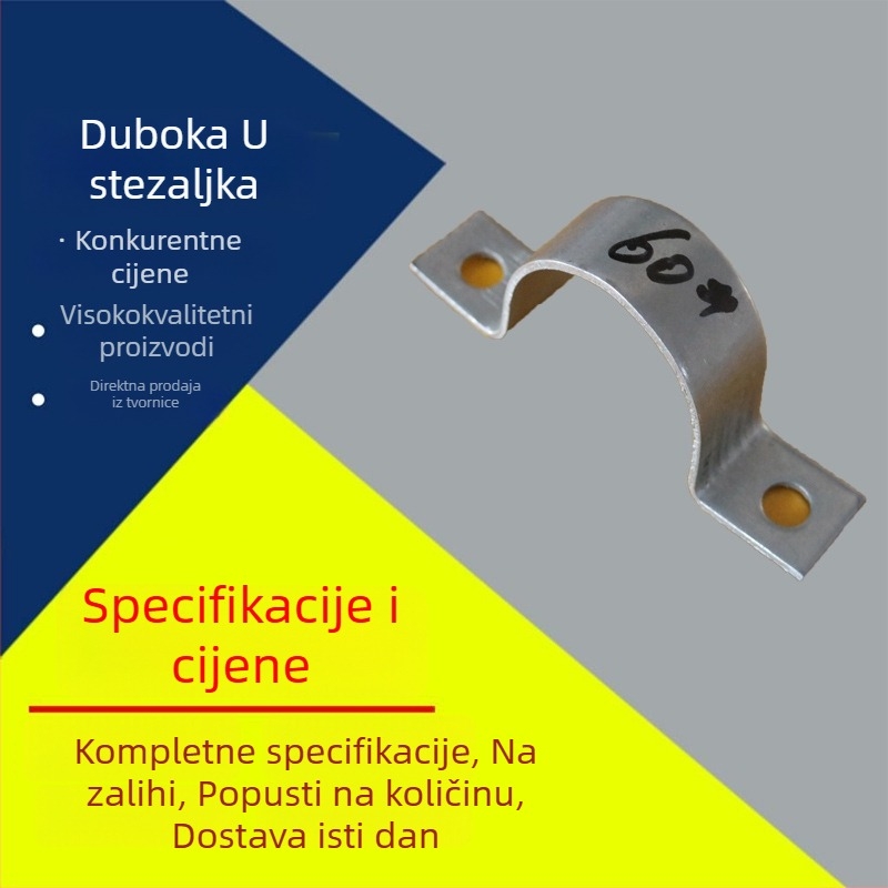 Galvanizirani U-oblik držač cijevi za prometne znakove, montaža na stup, ojačano