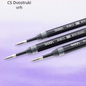 BOTH patrone za kemijsku olovku s gumbom, crna, 0,5 mm, dvostruko kuglična olovka, velika kapaciteta