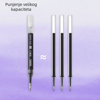 BOTH patrone za kemijsku olovku s gumbom, crna, 0,5 mm, dvostruko kuglična olovka, velika kapaciteta