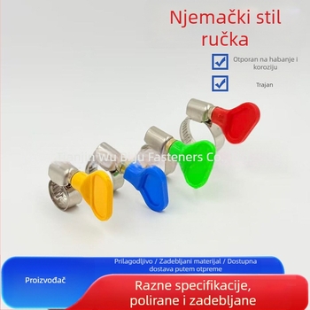 Cijevna stezaljka s ručkom u njemačkom i američkom stilu; ručka od nehrđajućeg čelika i plastike