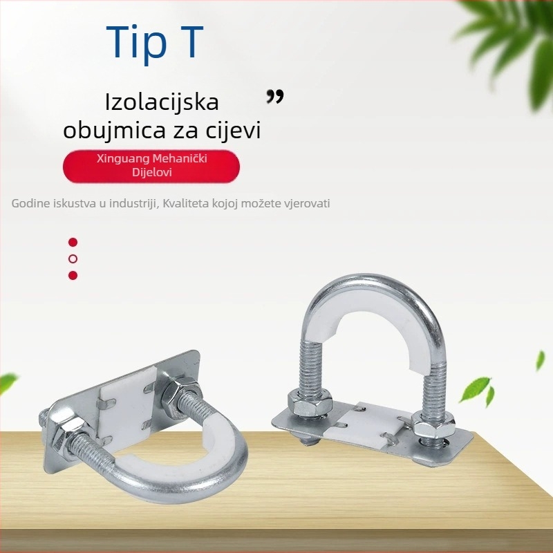 U-oblik držač cijevi, Ta-tip izolirani za pomorske cijevi, s plastičnim premazom i PTFE umetkom