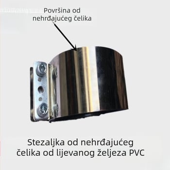 Spona za cijevi od nehrđajućeg čelika i lijevanog željeza, za odvodne cijevi, skup stezaljki za cijevi, veličine 2 inča i 8 inča