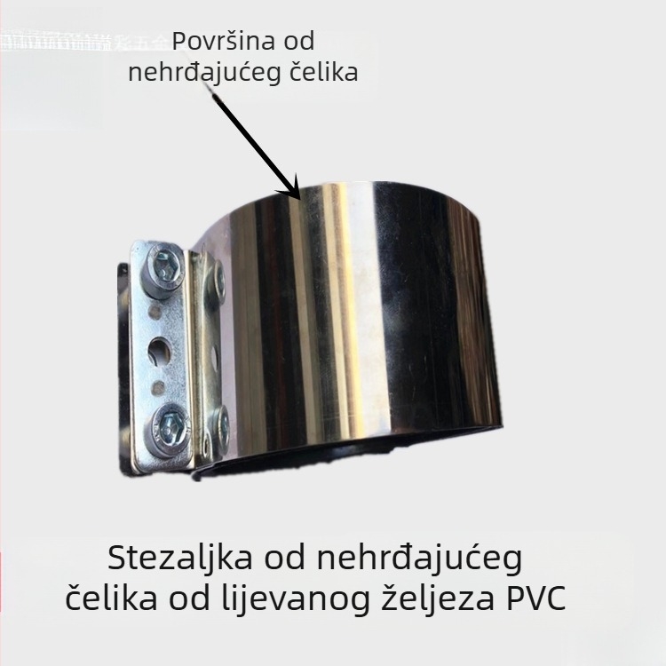 Spona za cijevi od nehrđajućeg čelika i lijevanog željeza, za odvodne cijevi, skup stezaljki za cijevi, veličine 2 inča i 8 inča