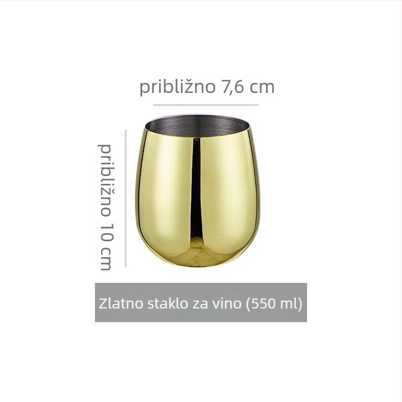 Čaša za vino od 304 nehrđajućeg čelika; moderan minimalistički stil; prilagođena obrada; tiskanje logotipa; jednobojni uzorak