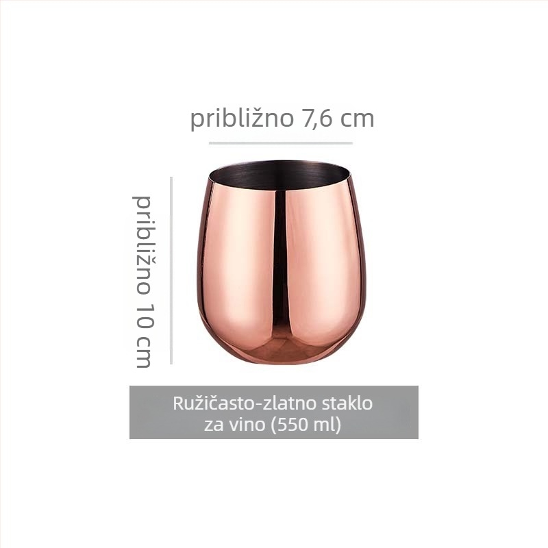 Čaša za vino od 304 nehrđajućeg čelika; moderan minimalistički stil; prilagođena obrada; tiskanje logotipa; jednobojni uzorak