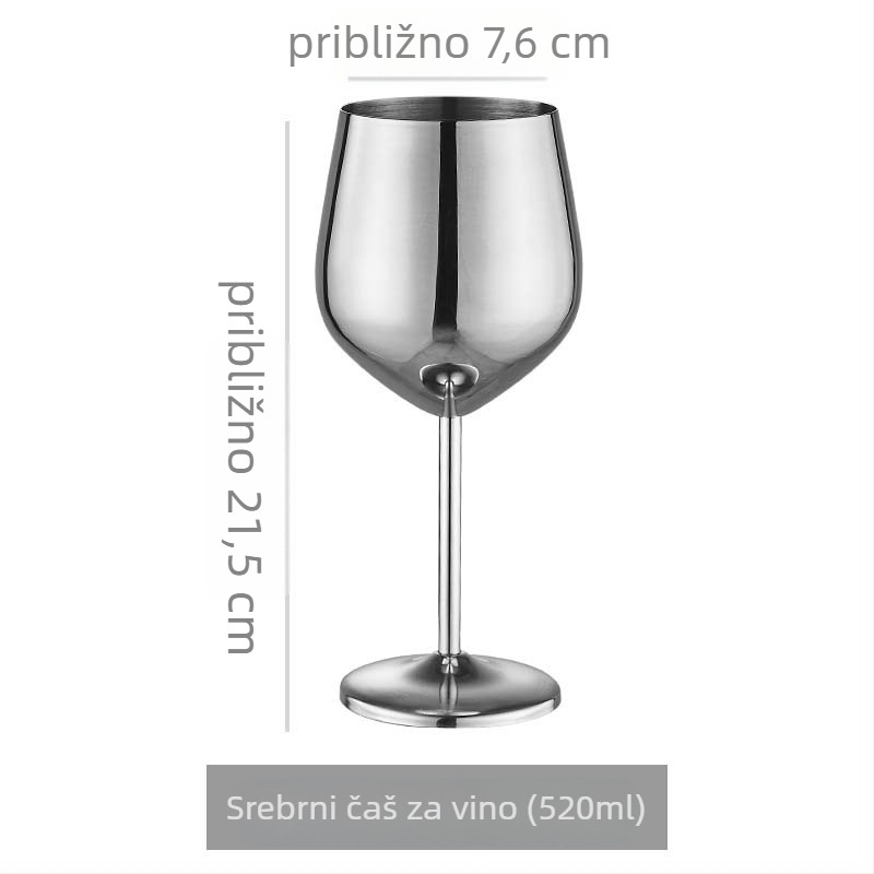 Čaša za vino od 304 nehrđajućeg čelika; moderan minimalistički stil; prilagođena obrada; tiskanje logotipa; jednobojni uzorak