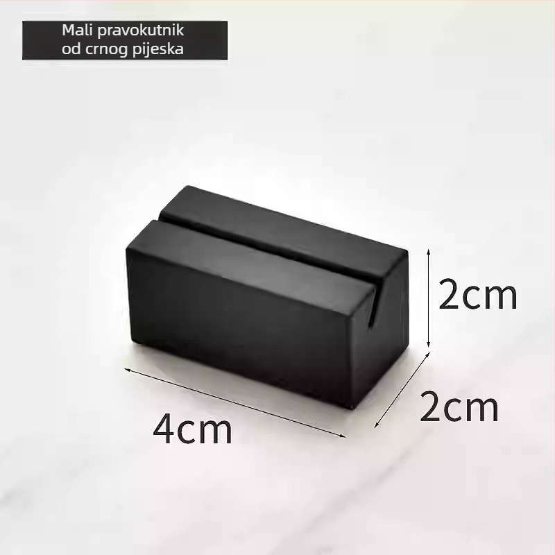 Držač menija za hotel od nehrđajućeg čelika – vertikalni prikaz, model 9580, držač kartica za stol i vizitke