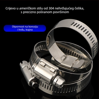 Spona za cijev od nehrđajućeg čelika 304, američki stil, po narudbi, polirani završni sloj, Huachi brend