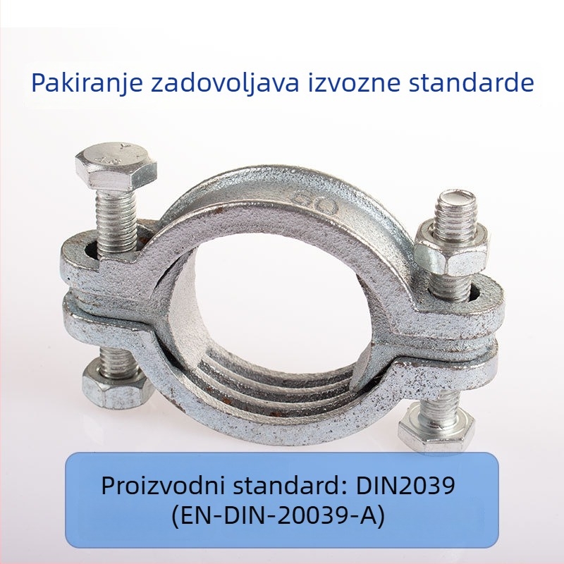 Teška lijevano željezna stezaljka za cijevi, galvanizirana, otporna na visoke temperature, pomorska visokotlačna stezaljka, SL dvostruka spirala cijevnog snopa