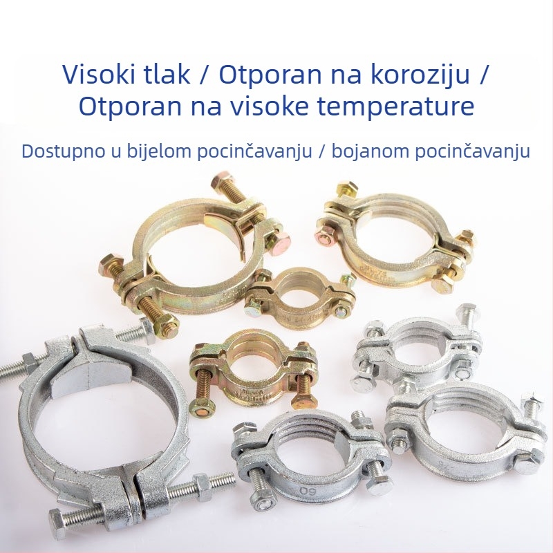 Teška lijevano željezna stezaljka za cijevi, galvanizirana, otporna na visoke temperature, pomorska visokotlačna stezaljka, SL dvostruka spirala cijevnog snopa
