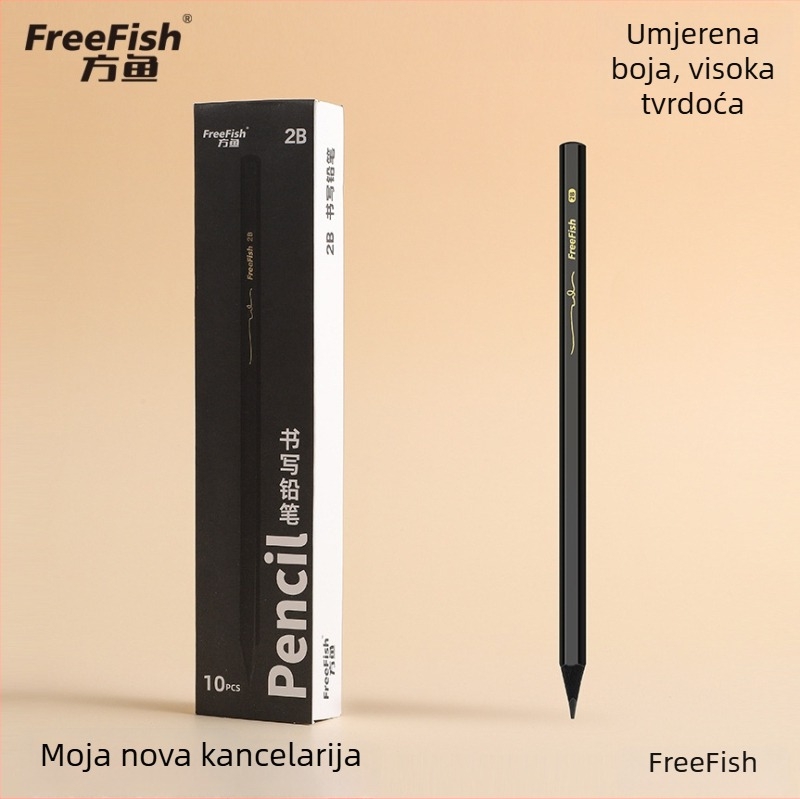 Drvena šesterouglasta olovka HB/2B za pisanje i skice