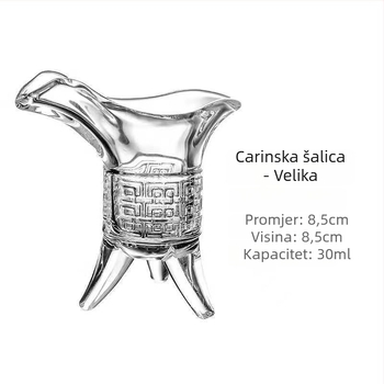 Antička trokraka čaša za vino u retro luksuznom stilu, staklena, mogućnost prilagodbe i otiska logotipa, pakiranje u papirnatu kutiju