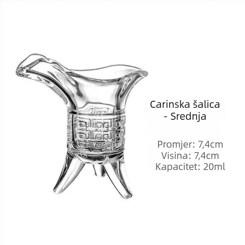 Antička trokraka čaša za vino u retro luksuznom stilu, staklena, mogućnost prilagodbe i otiska logotipa, pakiranje u papirnatu kutiju