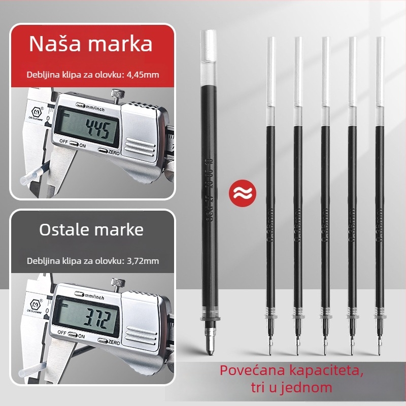 Deli S766 Nadomjestna tinta za gel pero, 1.0 mm kuglična špička, plast