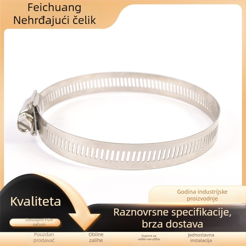 Spona za cijevi od 304 nehrđajućeg čelika, Feichuang Stainless Steel, za plastične cijevi i cijevi s aluminijskim folijom, podrijetlo Jiangsu