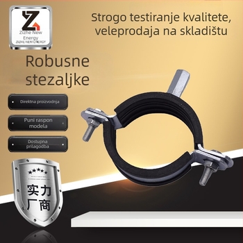 Teška cijevna stezaljka s gumom za odvodne cijevi, metalni nosač s navojem