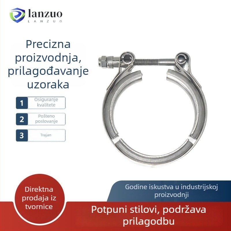 Nehrđajući čelični dvostruko slojevite stezaljke s V‑žlijebom i T‑žlijebom, stezaljke za ispušni sustav i za cijevi