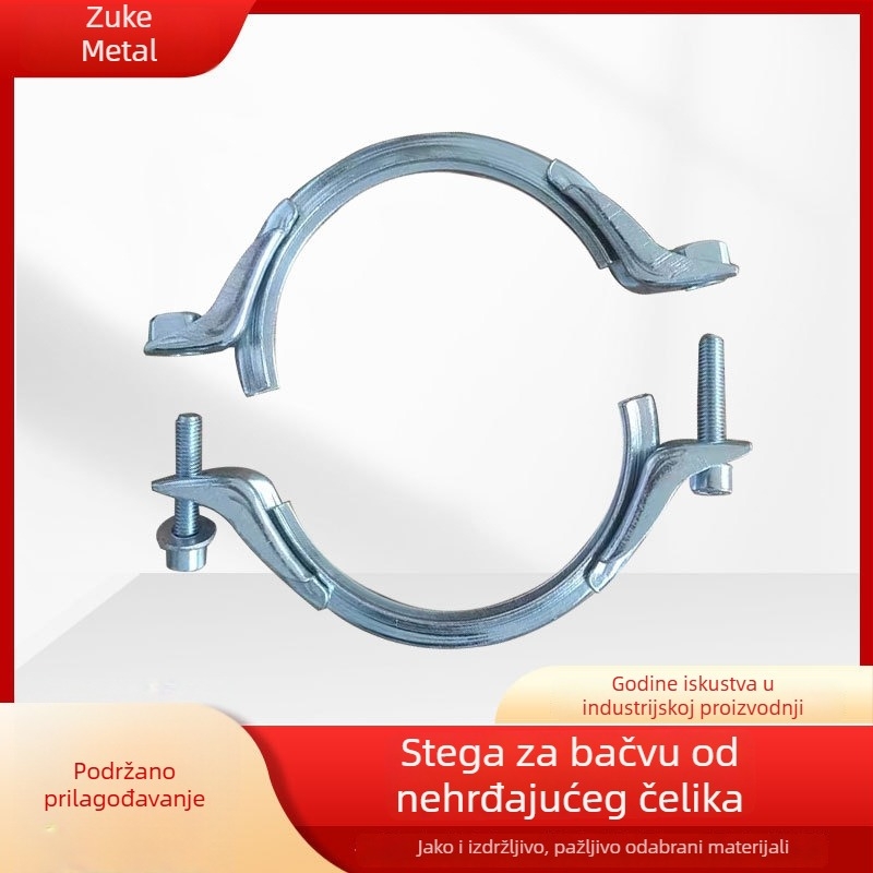Nehrđajuća čelična stezaljka za ventilacijske cijevi, vijčani zatvarač sa brtvom