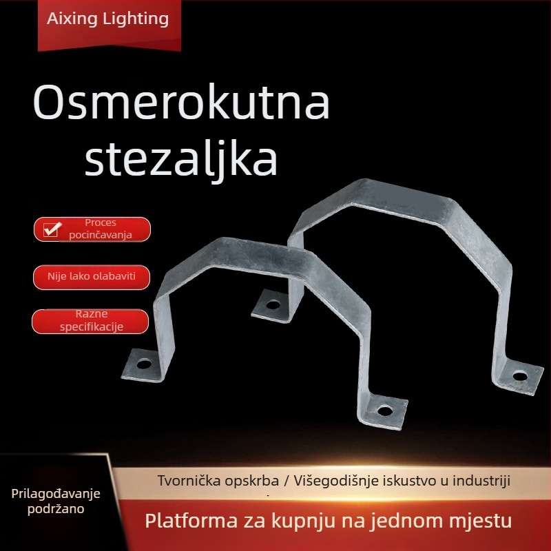 Galvanizirana osmerokutna stezaljka za stupove prometnih znakova